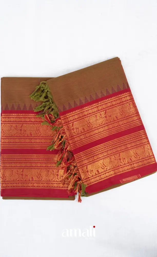 Swara Unstitched Salwar - Two tone Henna and Reddish Maroon salwar